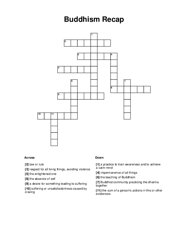 Buddhism Recap Crossword Puzzle
