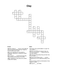 Clay Crossword Puzzle