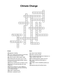 Climate Change Crossword Puzzle