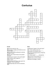 Confucius Crossword Puzzle