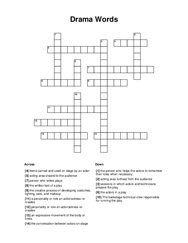 Drama Words Crossword Puzzle