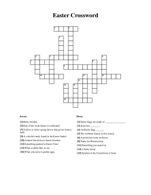 Easter Crossword Crossword Puzzle
