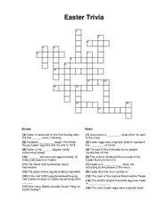 Easter Trivia Crossword Puzzle
