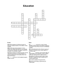 Education Crossword Puzzle