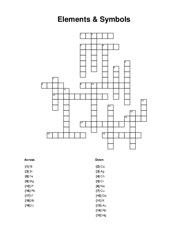 Elements & Symbols Crossword Puzzle
