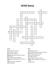 GCSE Dance Crossword Puzzle
