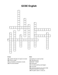 GCSE English Crossword Puzzle