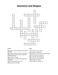 Geometry and Shapes Crossword Puzzle