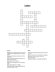 Labor Crossword Puzzle