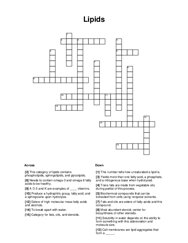 Lipids Crossword Puzzle