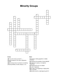 Minority Groups Crossword Puzzle