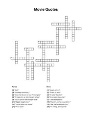 Movie Quotes Crossword Puzzle