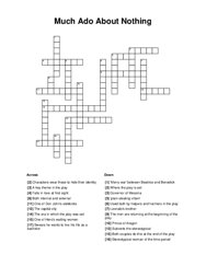 Much Ado About Nothing Crossword Puzzle