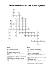 Other Members of the Solar System Crossword Puzzle