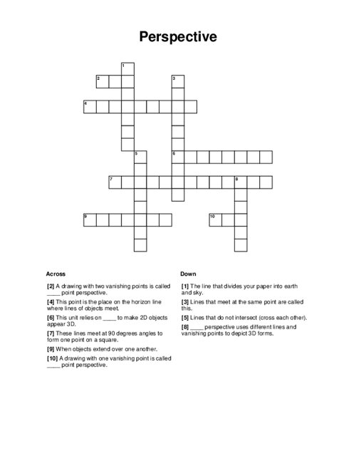 Perspective Crossword Puzzle