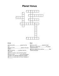 Planet Venus Crossword Puzzle
