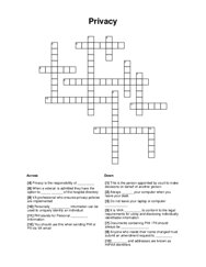 Privacy Crossword Puzzle