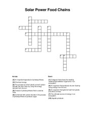 Solar Power Food Chains Crossword Puzzle