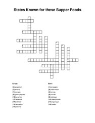 States Known for these Supper Foods Word Scramble Puzzle