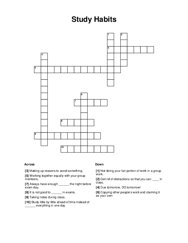 Study Habits Crossword Puzzle