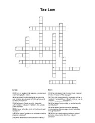 Tax Law Crossword Puzzle