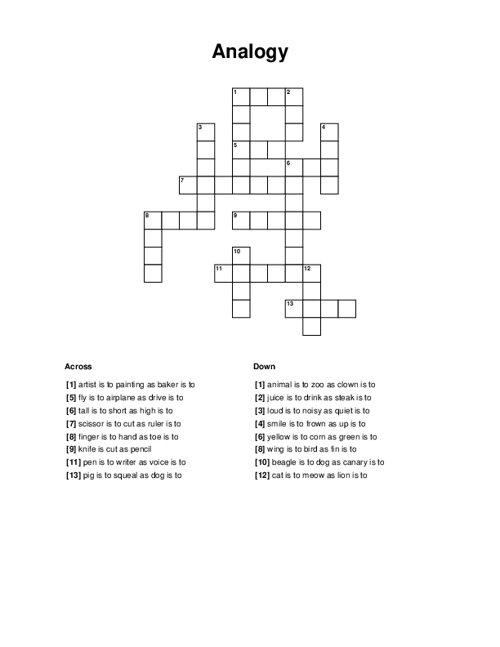 Analogy Crossword Puzzle
