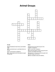 Animal Groups Crossword Puzzle