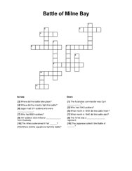 Battle of Milne Bay Crossword Puzzle