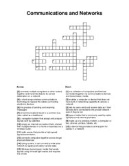 Communications and Networks Crossword Puzzle