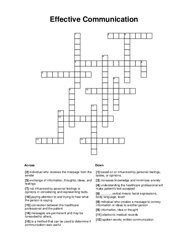Effective Communication Crossword Puzzle