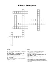 Ethical Principles Crossword Puzzle