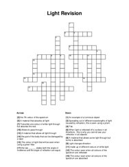 Light Revision Crossword Puzzle