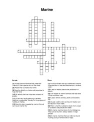Marine Word Scramble Puzzle