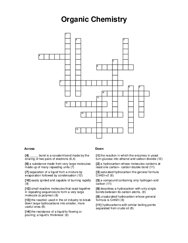 Organic Chemistry Crossword Puzzle