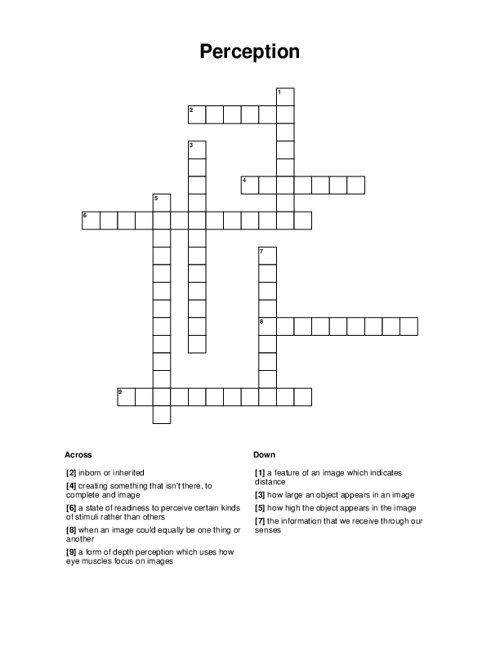 Perception Crossword Puzzle