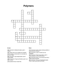 Polymers Crossword Puzzle