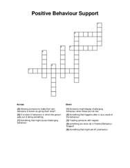 Positive Behaviour Support Crossword Puzzle
