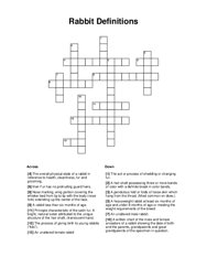 Rabbit Definitions Crossword Puzzle