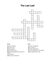 The Last Leaf Crossword Puzzle