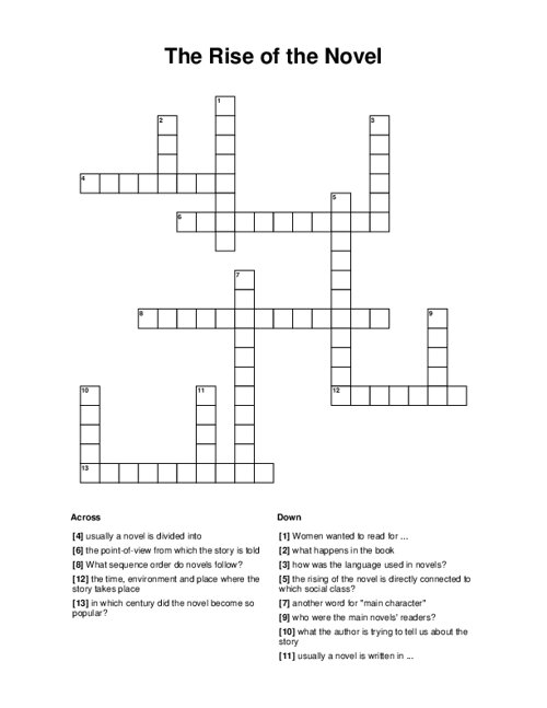 The Rise of the Novel Crossword Puzzle