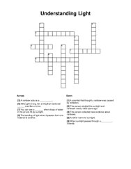Understanding Light Crossword Puzzle