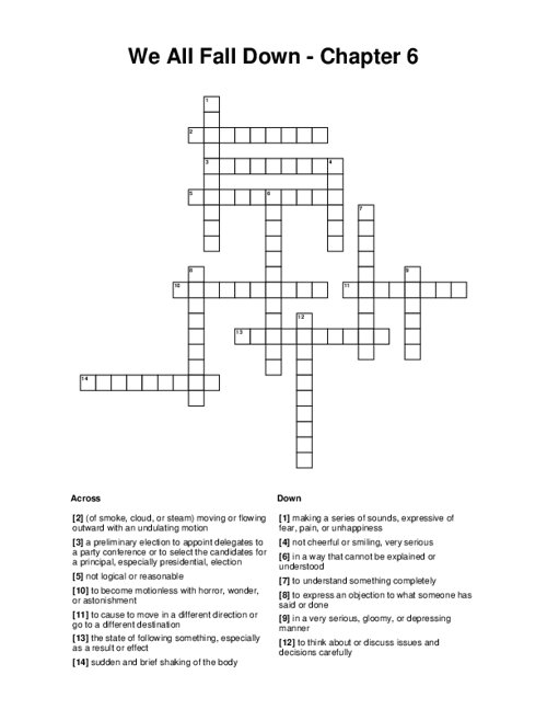 We All Fall Down - Chapter 6 Crossword Puzzle