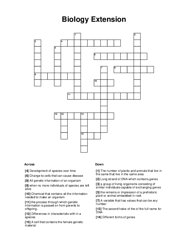 Biology Extension Crossword Puzzle