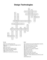 Design Technologies Crossword Puzzle