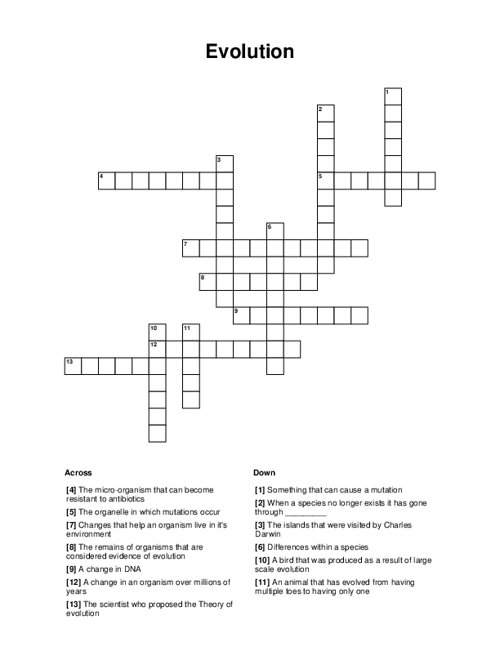 Evolution Crossword