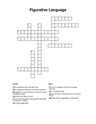 Figurative Language Crossword Puzzle