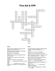 First Aid & CPR Crossword Puzzle
