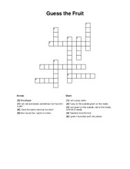 Guess the Fruit Crossword Puzzle