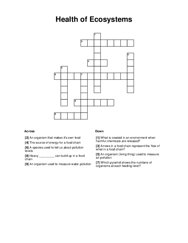 Health of Ecosystems Crossword Puzzle