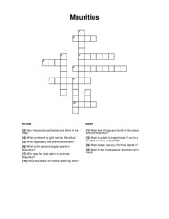 Mauritius Crossword Puzzle